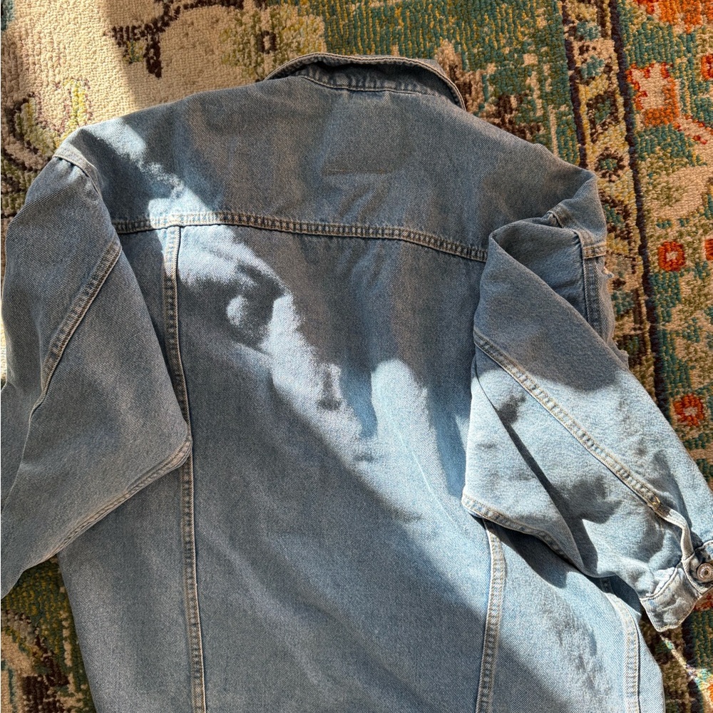 Baggy Distressed Light Blue Jean Jacket - Picture 4 of 4